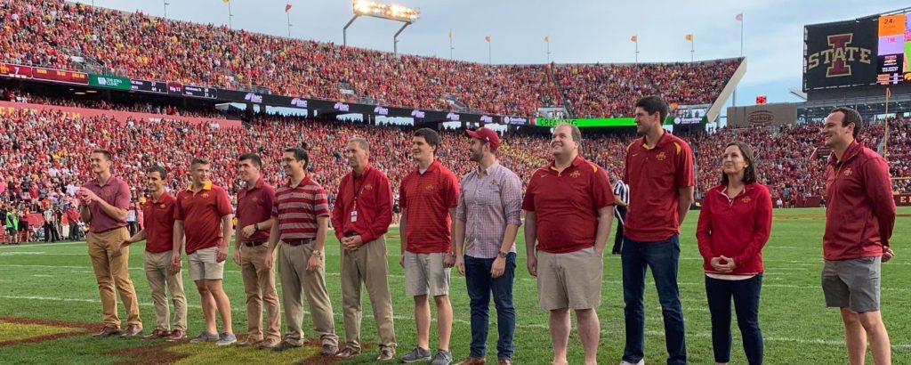 Student Body Presidents from 2005 to 2020 recognized during the CyHawk game